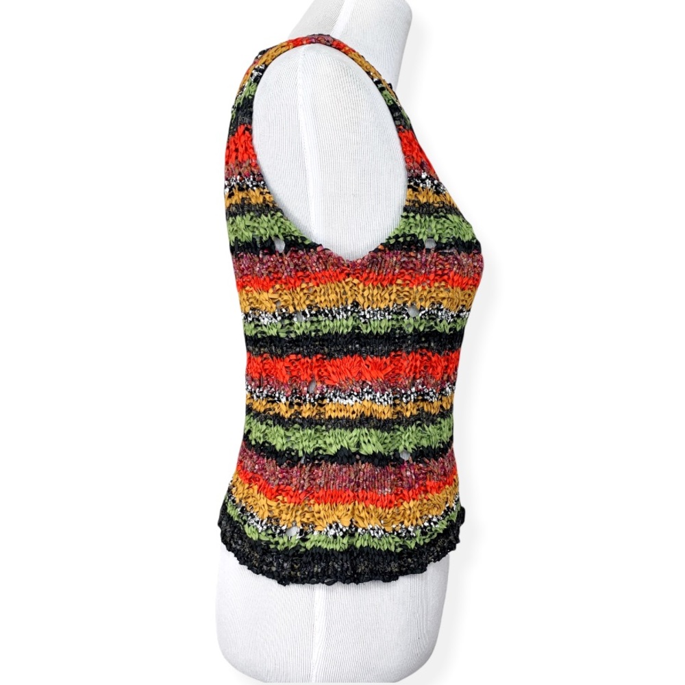 Anthropologie Striped Audra Sweater Tank Italian Knit Top - Picture 6 of 11